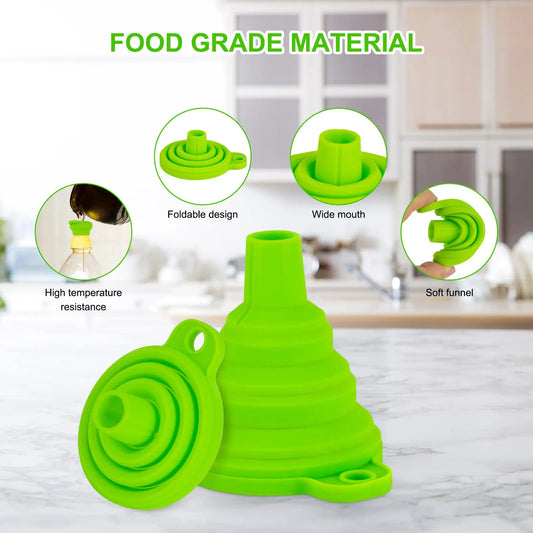 Kitchens Accessories Beer Oil Funnel Foldable Portable Funnel Suitable for Fuel Funnel Kitchen Aid Accessories Tools Gadgets Bar - The New Up