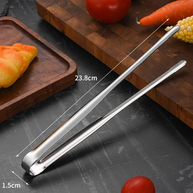 Stainless Steel Grill Tongs Food Clip BBQ Steak Clip Bread Tong Cooking Utensils Party Non-Slip Kitchen Gadgets Accessories - The New Up