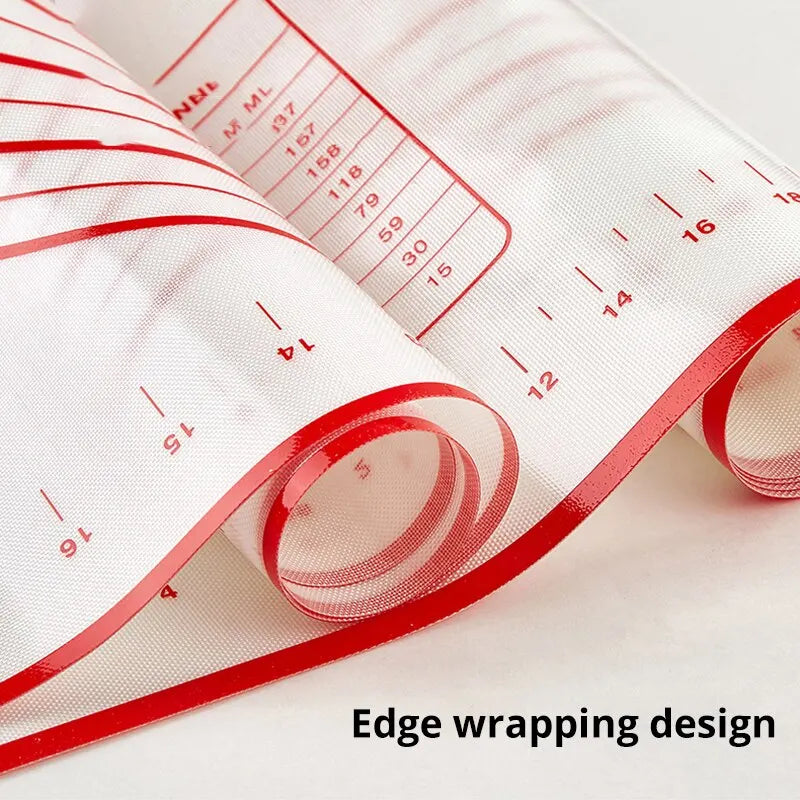 1Pc 40X50CM White And Red Kneading Dough Mat Silicone Baking Mat Pizza Cake Dough Maker Kitchen Cooking Grill Gadgets Bakeware - The New Up