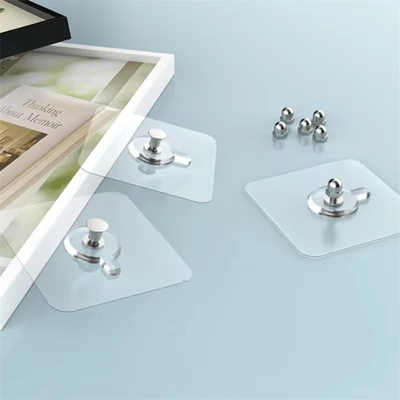 10PCS Photo Frame Hooks Storage Rack Screw Holders Door Hanger Self-Adhesive Multi-Function Gadgets Organizer Kitchen Accessorie - The New Up