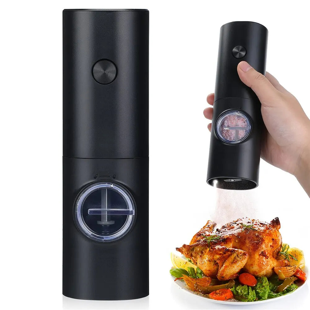 Electric Salt And Pepper Grinder With Adjustable Coarseness Refillable Mill Battery Powered Kitchen Automatic Gadget - The New Up