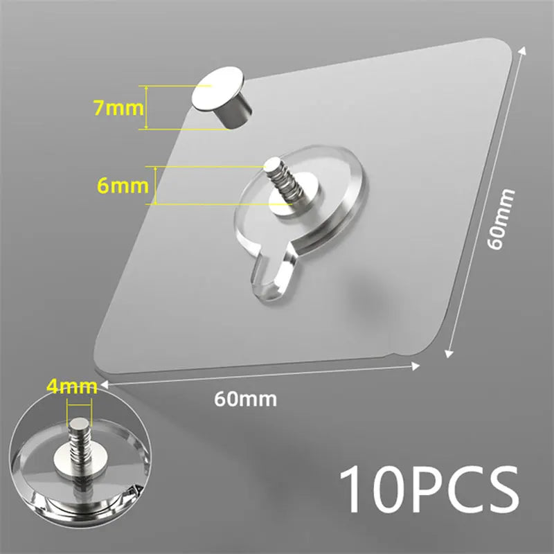 10PCS Photo Frame Hooks Storage Rack Screw Holders Door Hanger Self-Adhesive Multi-Function Gadgets Organizer Kitchen Accessorie - The New Up