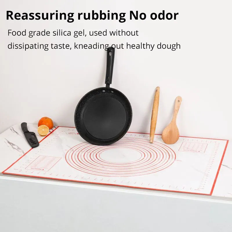 1Pc 40X50CM White And Red Kneading Dough Mat Silicone Baking Mat Pizza Cake Dough Maker Kitchen Cooking Grill Gadgets Bakeware - The New Up