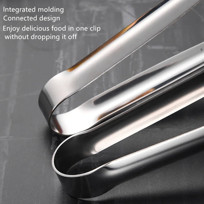 Stainless Steel Grill Tongs Food Clip BBQ Steak Clip Bread Tong Cooking Utensils Party Non-Slip Kitchen Gadgets Accessories - The New Up