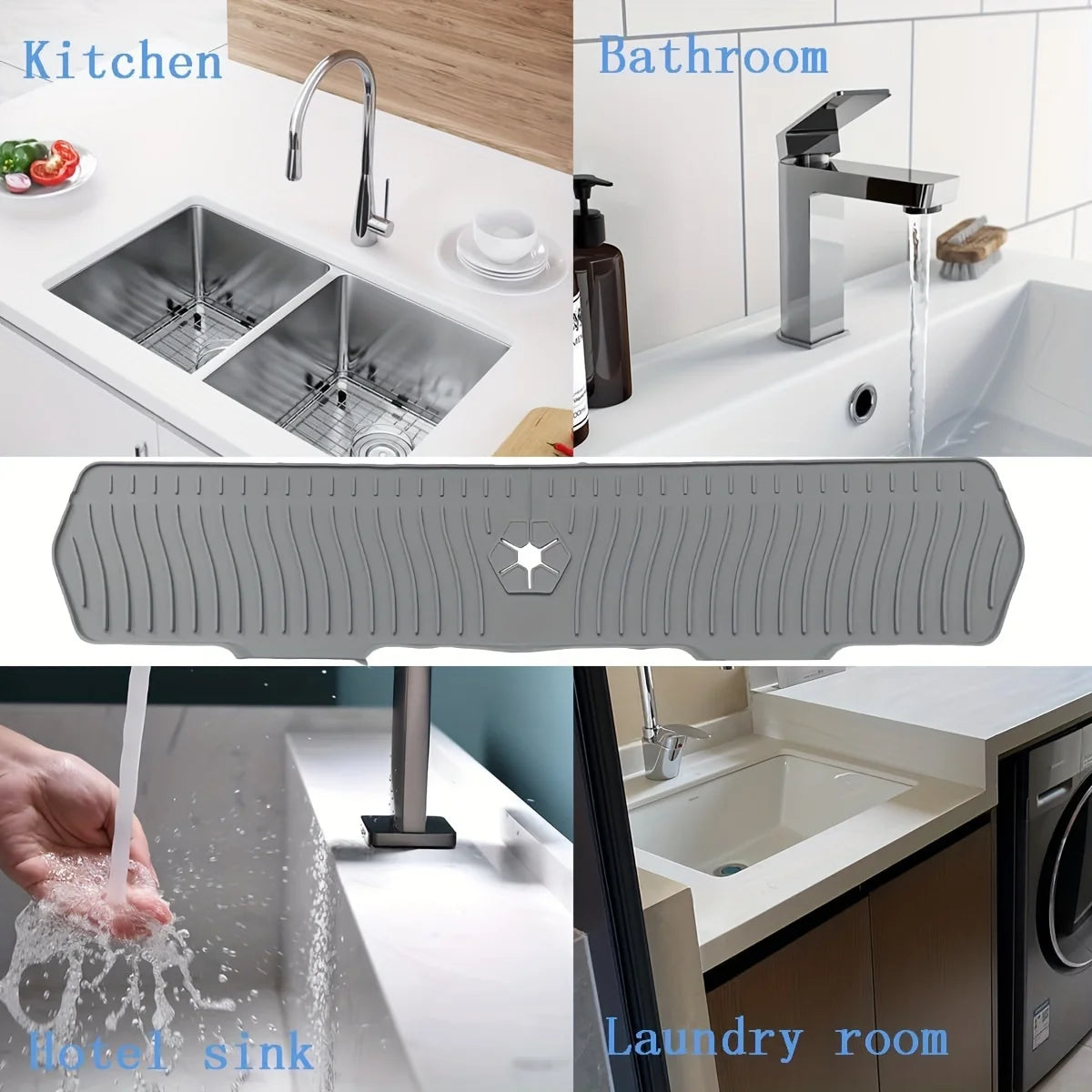 Kitchen Faucet Splash Pad Silicone Sink Faucet Splash Guard Mat Drain Pad Countertop Protector for Multipurpose Kitchen Gadgets - The New Up