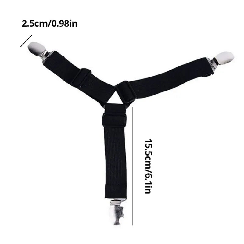 4Pcs/lot Bed Sheet Fasteners Holder Gadgets for Bed Sheet Organizer Mattress Cover Clip For Home Elastic Straps Adjustable Clips - The New Up