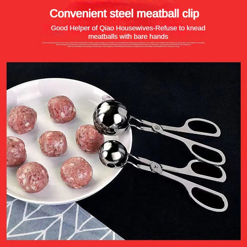 Meat Ball Maker Tool Stainless Steel Clip Round Rice Ball Shaper Spoon Meatball Making Mold Non Stick Stuffed Kitchen Gadget. - The New Up