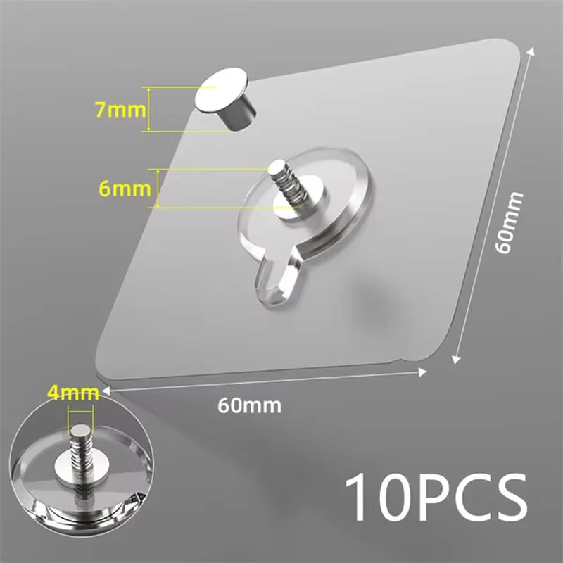 10PCS Photo Frame Hooks Storage Rack Screw Holders Door Hanger Self-Adhesive Multi-Function Gadgets Organizer Kitchen Accessorie - The New Up