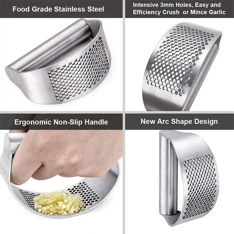 Upgraded Stainless Steel Garlic Press Squeezer Manual Garlic Ginger Rocker Crusher Garlic Cutting Mince Tools Kitchen Gadgets - The New Up