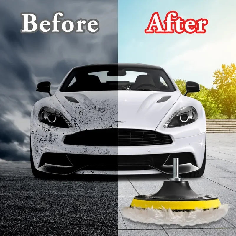 5Pcs 3/4/5 Inch Polishing Kit Car Polishing Pad Car Waxing Sponge Disk Wool Wheel Auto Paint Care Polisher Pads Car Gadget - The New Up