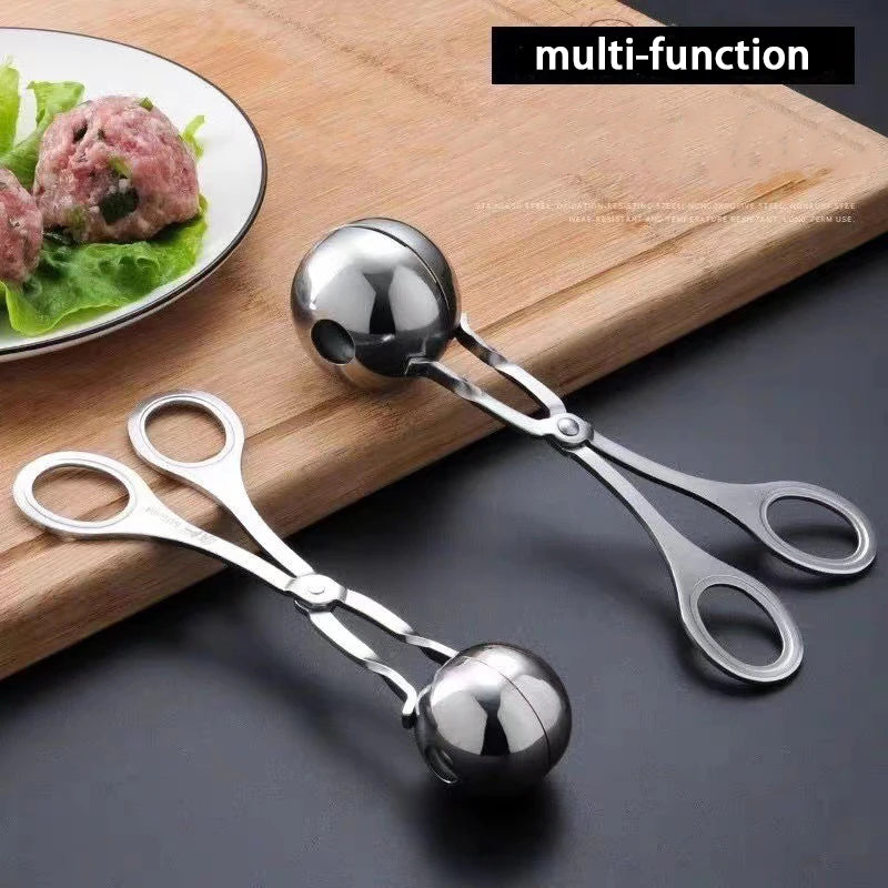 Meat Ball Maker Tool Stainless Steel Clip Round Rice Ball Shaper Spoon Meatball Making Mold Non Stick Stuffed Kitchen Gadget. - The New Up